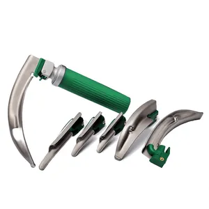 Laryngoscopes à fibre optique de diagnostic Ensemble de diagnostic 4 lames Meilleurs outils chirurgicaux ORL Kits de lames droites incurvées médicales