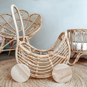 Poussettes pour poupées jumelles à prix compétitif Meilleures ventes Poussettes et porte-bébés en rotin pour poupées jumelles - Product Image 5