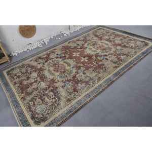 Clásico marrón Beige 5,4 X 9.1ft Vintage alfombra turca Patchwork diseño lana Imitación Piel de conejo látex rectángulo pasillo para cabecera - Product Image 2