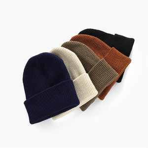 Bonnet d'hiver tricoté en 100% de laine unisexe adulte à la mode Logo épaissir personnalisé blanc tricot Slouchy Cap pour la plage - Product Image 3