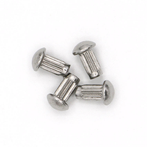 Rivet de plaque signalétique massif en acier inoxydable et laiton, 4 mm, à tête moletée champignon - Product Image 1