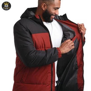 Veste d'hiver à glissière en coton rempli de bulles bleues Veste d'hiver à glissière - Product Image 2