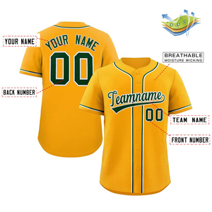 Maillot de baseball jaune avec chemise de baseball et de softball au design personnalisé - Product Image 2