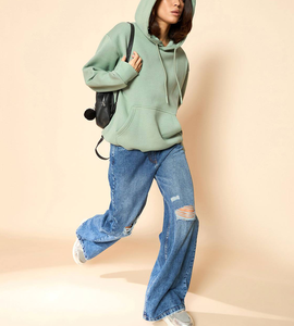 Winter Streetwear <b>Long</b> <b>Sleeve</b> Plain Pullover Hoodie Ladies Hooded <b>Top</b> Casual Hoody <b>Thermal</b> Customized High Quality Women's 100% - Product Image 2