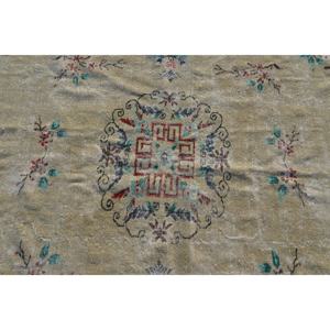 Tapis turc vintage, tapis de 4,8 x 9,3 pieds, tapis en laine beige à imprimé animal - Product Image 5