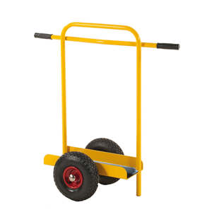 Chariot de courses industriel robuste jaune KM142652, chariot à panneaux à quatre roues, cadre personnalisable OEM - Product Image 1