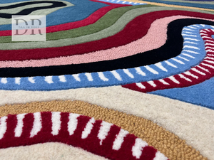 Tapis en laine de luxe moderne fait à la main de haute qualité tissé à la main tapis multicolore pour salle à manger salon chambre maison sol - Product Image 2