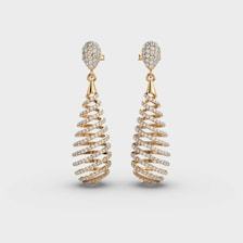 Boucles d'oreilles clous classiques en or 14 carats avec diamant de laboratoire rond de 2 carats, certifiées IGI, bijoux floraux de mariée, collection Apricot Jewels - Product Image 2