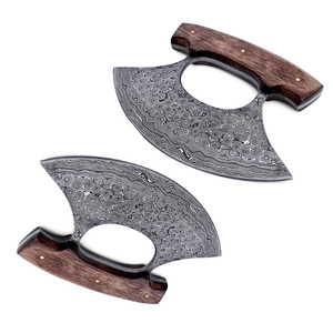 Couteau Ulu en acier Damas inoxydable de qualité supérieure pour les chefs cuisiniers à domicile - Droitier - Écologique - Performance de coupe tranchante - Product Image 6