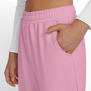 กางเกงวอร์มขาบานเอวยางยืดระบายอากาศได้ดีของผู้หญิงสีพื้นสำหรับฤดูหนาว - Product Image 5