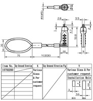 Verrou cylindrique à code à 4 chiffres en alliage de zinc chromé ABA Heavy Duty pour ordinateur portable, 3 clés, sécurité renforcée