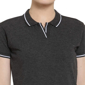 Longitud corta informal para mujer de fabricante profesional para Polo, diseño elegante de Color sólido, decoración de logotipo, nuevo tejido - Product Image 6