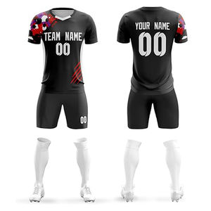 Ensemble de maillots de football personnalisés, maillot d'équipe, uniforme de football, unisexe, 100% polyester, séchage rapide, prix bas - Product Image 1