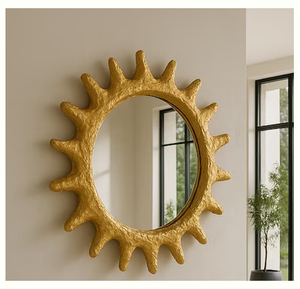 Encantador espejo de pared decorativo festivo MARCO DE Metal hecho a mano para boda y decoración de celebración Opción de regalo Premium para el hogar - Product Image 1