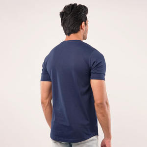 ผู้ชายฤดูร้อนเสื้อยืดแขนสั้นโค้ง Hem รูปแบบ Henley ผ้าฝ้าย 100% Henley พร้อมปุ่มสองเสื้อ T - Product Image 2