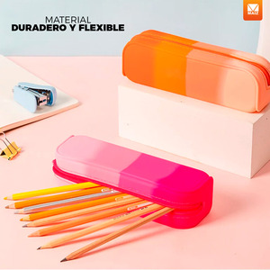 Étui à crayons portable en silicone pour enfants - Couleurs assorties - Product Image 3