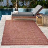 Tapis d'intérieur/extérieur Adiva en polypropylène tissé jacquard, fabriqué à la machine, avec envers en jute, résistant aux intempéries, facile à nettoyer, anti-taches