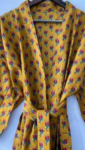 Long coton indien plage Kimono Robe hiver douche maternité bain Robe Robe de plage Robe Robe - Product Image 6