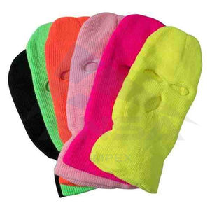 Cagoules à trois trous personnalisées pour hommes OEM Votre propre logo Cagoules d'hiver en tricot acrylique avec couverture intégrale - Product Image 6