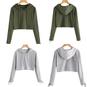 Sudadera con capucha de manga completa personalizada para mujer, Top corto multicolor con cremallera, varios diseños, estampado frontal, apropiado para invierno - Product Image 1