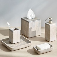 Ensembles d'accessoires de salle de bain en bois d'acacia de bonne qualité pour la décoration Ensemble de salle de bain de luxe pour la maison ou l'hôtel