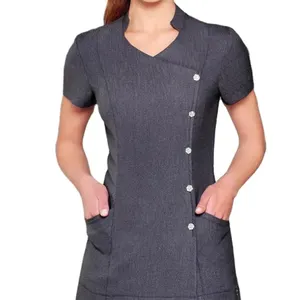 OEM Service Peelings Uniformen Sets Salon Schönheit Tunika Top Friseur Massage Frauen Spa Uniformen Polyester Stoff mit Logo