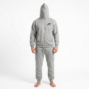 2026 Custom logo High Quality Men's Full <b>Zip</b>-Up Hoodie Sweatpants Tracksuits Polyester/Nylon 420gsm Winter Anti-Bacterial - Product Image 4