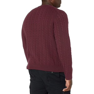Pull classique à col rond respirant et décontracté pour hommes avec bord côtelé pour l'hiver - Product Image 2