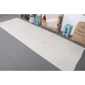 Tapis de 3,4 x 10,8 pieds, tapis turc vintage, tapis en laine à pois blancs - Product Image 2