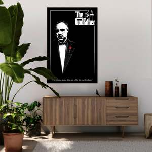 Modern Style the Godfather Canvas <b>Poster</b> Black Frame Wall Decor - Product Image 2