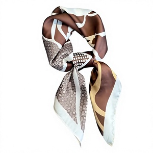 Écharpe en satin de coton, bandana, impression personnalisée, unisexe, multifonctionnelle, respirante, de haute qualité, pour femme, foulard pour la tête, usage quotidien - Product Image 1
