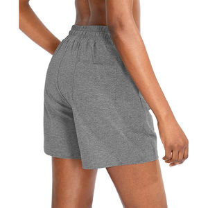 Women's Gym Shorts Low Price Breathable Quick Dry Elastic <b>Drawstring</b> with Button & Pattern Decoration Canvas Fabric - Product Image 6