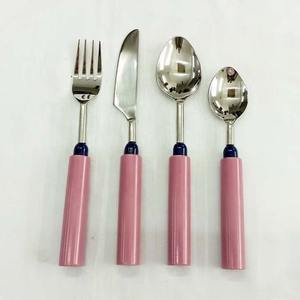 Juego de cubiertos de acero inoxidable de diseño moderno con mango de resina, juego de cubiertos, vajilla para cocina, hogar, comedor, accesorios de fiesta - Product Image 3