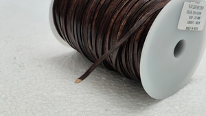 Custom Made Dark Brown Flat Leather Cord 3mm <b>Peridot</b> High Quality Roll Pack Jewelry Making Bracelets Craft Projects - Product Image 4