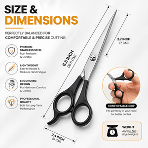 Ciseaux de coiffure professionnels de 6,5 pouces en acier inoxydable, ciseaux de barbier légers et ergonomiques, outil de salon - Product Image 5