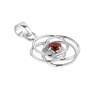 Colgante de Plata de Ley 925 Hecho a Mano con Granate para Mujer, Amuleto Religioso de Shah Gems con Amatista y Perla con Patrón Numérico - Product Image 3