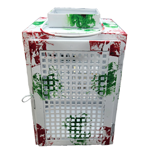 Linterna de Metal blanco de tendencia superior para decoración navideña al aire libre para el hogar, puerta abierta con bisagras, linterna decorativa para jardín - Product Image 1