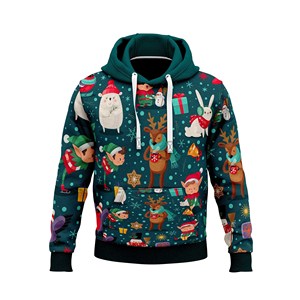 Sweat-shirts bleu, rouge et vert personnalisés unisexes surdimensionnés amples vierges déchirés baggy vintage en coton lourd pour hommes - Product Image 5