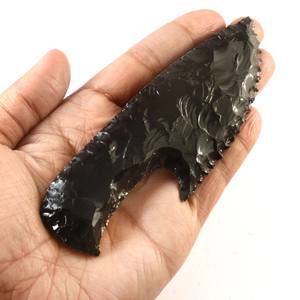 มีดหินออบซิเดียนสีดำแกะสลักคริสตัลสำหรับร้านค้าอภิปรัชญาเทคนิคการรักษาจำนวนมาก - Product Image 3