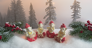 Juego de 4 figuras de estatua Musical de Lord Ganesha de resina multicolor, flauta moderna bonita, Tabla Dholak para el hogar, templo, boda - Product Image 4