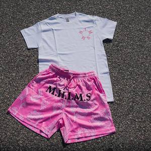 Tendance maintenant hommes OEM ODM décontracté cou couleur unie 100% coton ensemble short d'été respirant confortable «manches courtes» vêtements - Product Image 1