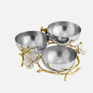 ชามสแตนเลสเสิร์ฟอาหารสุดน่าชื่นชมพร้อมเครื่องครัวสุดโดดเด่นลายดอกไม้สีทองบนโต๊ะสำหรับเป็นของขวัญ - Product Image 4