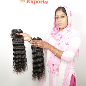 100% Paquetes naturales ondulados sin procesar Sin trama Onda profunda Cutícula alineada Templo Extensiones de cabello humano indio - Product Image 4