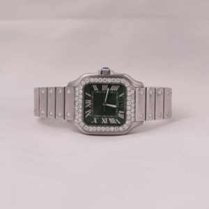 Seulement lunette luxe personnalisé buste Hip Hop Moissanite diamant montre-bracelet romain cadran vert affichage analogique verre nouveauté - Product Image 1