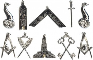 Collar maestro masónico, joyas, Lodge azul, delantal bordado, cinta de cuero, tela de base para masones, costura - Product Image 4