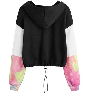 เสื้อครอปมีฮู้ดสำหรับผู้หญิงเสื้อกีฬาแฟชั่นใหม่เสื้อแจ็คเก็ตมีฮู้ดสำหรับฤดูหนาวโลโก้ออกแบบได้ตามต้องการ - Product Image 3