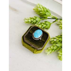 Anillo Ajustable Eli Skeets de Plata de Ley Chapada en Oro Rosa con Turquesa Blue Ridge y Engaste Invisible, Ideal para Regalo - Product Image 3