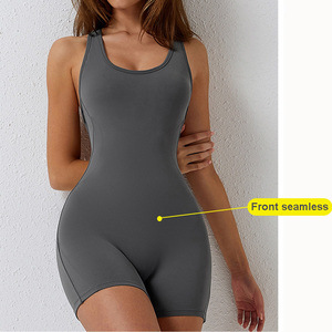 จั๊มสูทแบบชิ้นเดียวชุดใส่ออกกำลังกายเล่นโยคะฟิตเนสชุดใส่เล่นโยคะรัดรูปเซ็กซี่สำหรับผู้หญิงโลโก้ได้ตามต้องการ - Product Image 4