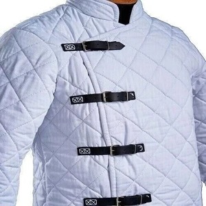 High Quality Medieval Gambeson <b>Coat</b> Thick <b>Padded</b> Cotton Armor Reenactment Jacket <b>Long</b> Length Winter Wear XL Wholesale Prices - Product Image 4