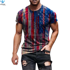 Camiseta personalizada para hombre con sublimación de bandera americana Nuevo diseño Camiseta personalizable por sublimación - Product Image 5